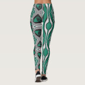 Leggings Un vert abstrait vibrant "Ratti_Creative_Arts" (Dos)