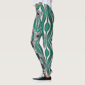 Leggings Un vert abstrait vibrant "Ratti_Creative_Arts" (Gauche)