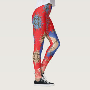 Leggings une conception d'un arrière - plan rouge avec un c