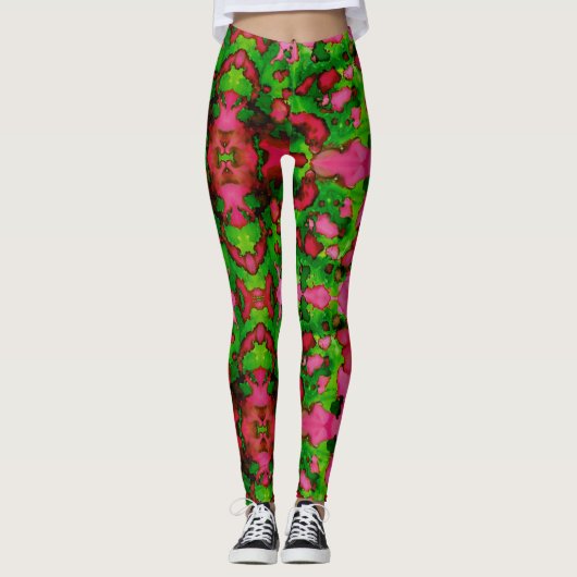 Leggings Une étude en rose et vert (Devant)