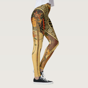 Leggings Une femme de style Art nouveau avec de longs cheve