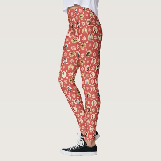 Leggings Une histoire de Noël Rétro Snowflake Motif (Gauche)