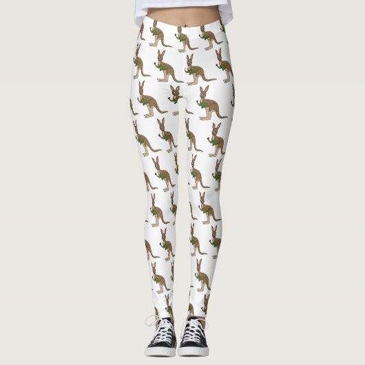 Leggings Une jolie illustration de kangourou australien (Devant)