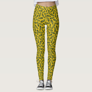 Leggings Une pléthore de chatons - Gherkins vert et jaune