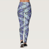 Leggings Une texture de chevron bleu "Ratti_Creative_Arts" (Dos)