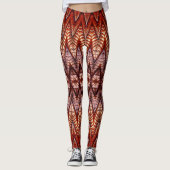 Leggings Une texture en chevron rouge "Ratti_Creative_Arts" (Devant)