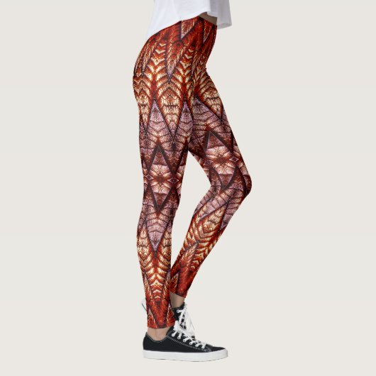 Leggings Une texture en chevron rouge "Ratti_Creative_Arts" (Droite)