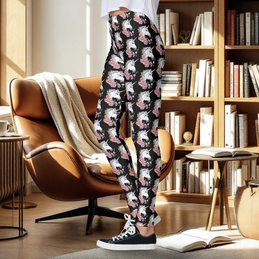Leggings Unicorn blanc et Flowers