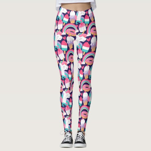 Leggings Unicorne colorée (Devant)