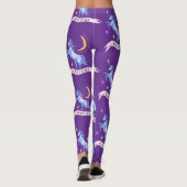 Leggings Unicorne d'aquarelle bleue (Dos)