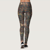 Leggings Unicorne médiévale Midnight Floral Garden (Dos)