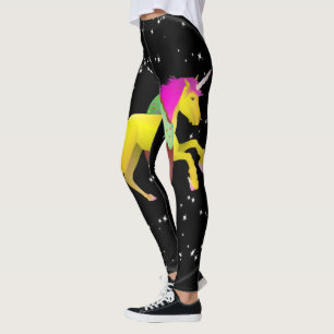 Leggings Unicorne rose et jaune saupoudrée par une noix de