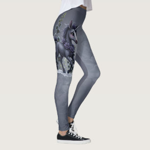 Leggings Unicorne stylisée dans la splendeur florale.