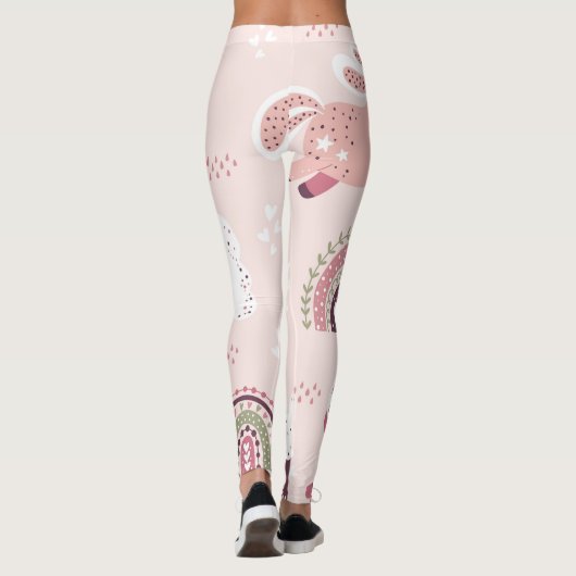 Leggings Unicorns Rainbows : Pastel Magic Arrière - plan. (Dos)