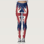 Leggings Union Jack (drapeau britannique), style grunge (Devant)