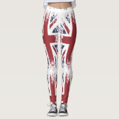Leggings Union Jack (drapeau britannique), style grunge (Devant)
