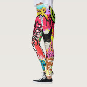 Leggings Unique eye catching graffiti Spray paint Modern (Gauche)