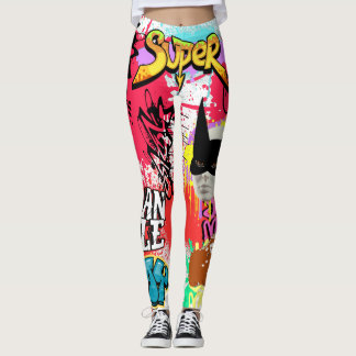 Leggings Unique eye catching graffiti Spray paint Modern