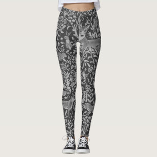 Leggings Unique Gris Forêt Animal Fox Rabbit Owl Imaginair