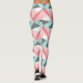 Leggings Unique Motif d'Art Vert Corail Rose Mint (Dos)