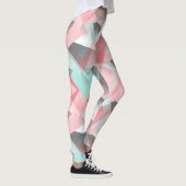 Leggings Unique Motif d'Art Vert Corail Rose Mint (Droite)