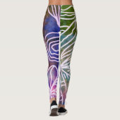 Leggings unique rose et verdure Dessin botanique (Dos)