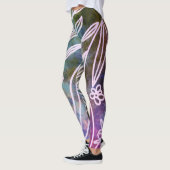Leggings unique rose et verdure Dessin botanique (Gauche)