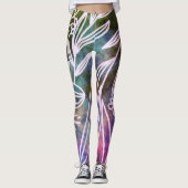 Leggings unique rose et verdure Dessin botanique (Devant)