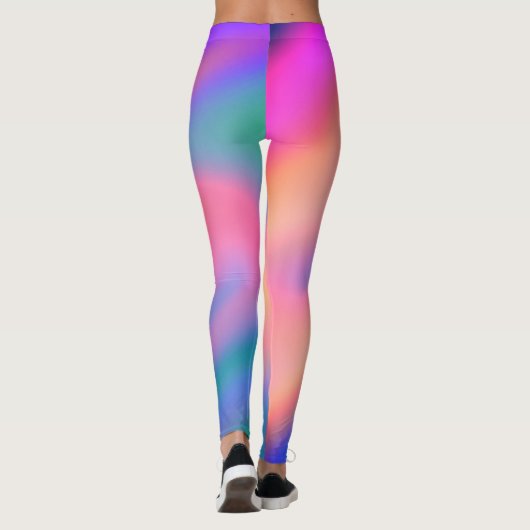 Leggings Unique tendance Rose bleu vert vert vert abstrait  (Dos)