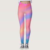 Leggings Unique tendance Rose bleu vert vert vert abstrait  (Devant)