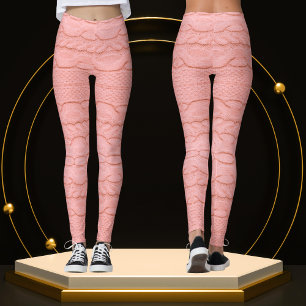Leggings Unique tissu rose pastel de Crochet moderne