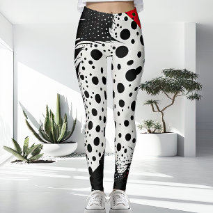 Leggings Unusual White Red and Black Modern Ladies