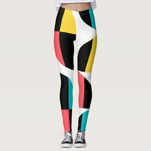 Leggings Urbain, tendance, coloré, motif graphique moderne (Devant)