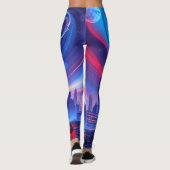 Leggings urbains futuristes | Vibes Neon Skyline (Dos)