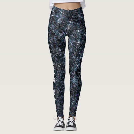 Leggings Urban Planet Black Galaxy Parties scintillant TEXT (Devant)