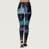Leggings USA City Skylines Silver Nightlife avec étoiles (Dos)