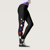 Leggings USA - Red White and Blue Stars (Votre nom) (Droite)