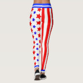 Leggings USA Stars and Stripes on WHITE (Dos)
