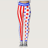 Leggings USA Stars and Stripes on WHITE (Devant)