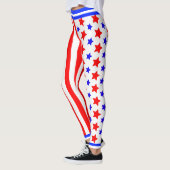 Leggings USA Stars and Stripes on WHITE (Gauche)