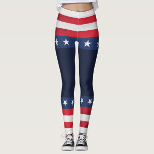 Leggings USA Stars & Stripes American Flag Light & firework