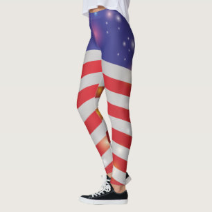 Leggings USA Stars & Stripes American Flag Light & firework
