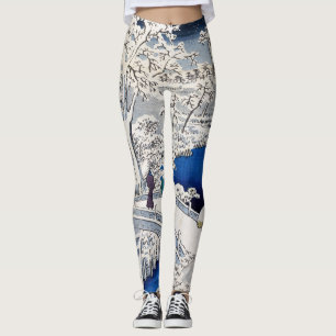 Leggings Utagawa Hiroshige - Pont des tambours à Meguro