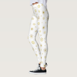 Leggings Vacances blanc flocon de neige motif audacieux fes
