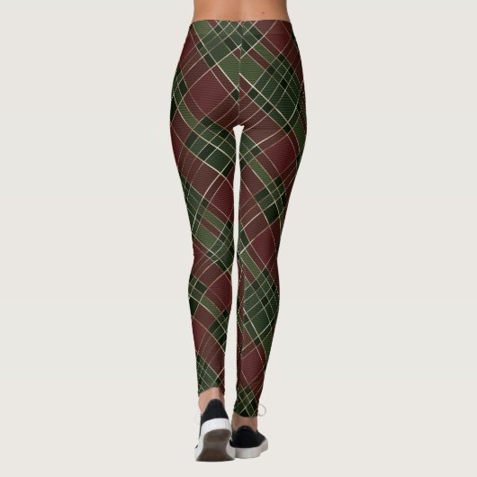 Leggings Vacances de Noël vert de Bourgogne (Dos)