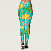 Leggings Vacances d'été Ananas Jaune Vert (Dos)