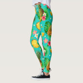 Leggings Vacances d'été Ananas Jaune Vert (Gauche)