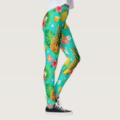 Leggings Vacances d'été Ananas Jaune Vert (Droite)