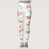 Leggings Vacances Feliz Navidad Imprimer Légendes pour femm (Devant)