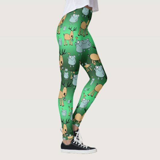 Leggings Vacances, Noël Vert (Droite)